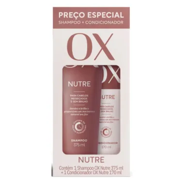 Kit OX Nutre Shampoo 375ml e Condicionador 170ml