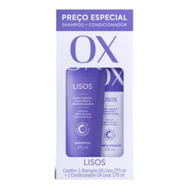 Kit OX Lisos Shampoo 375ml e Condicionador 170ml