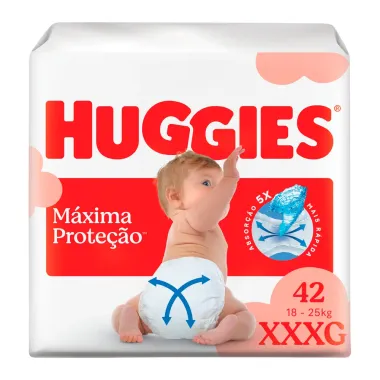 Fralda Huggies Supreme Care M&aacute;xima Prote&ccedil;&atilde;o Tamanho XXXG 42 Unidades Descart&aacute;veis
