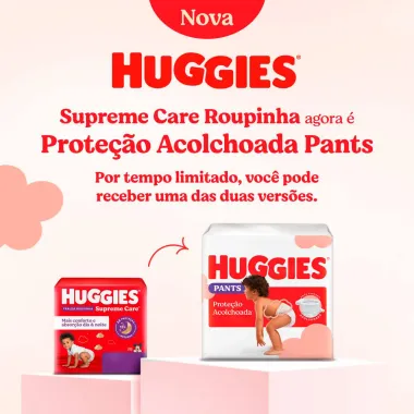 Fralda Huggies Supreme Care Pants Roupinha Prote&ccedil;&atilde;o Acolchoada Tamanho XXG 72 Unidades Descart&aacute;veis