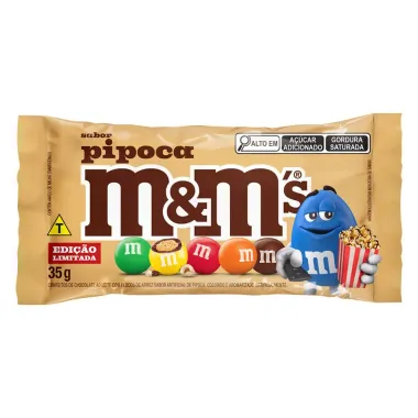 Confeitos Chocolate ao Leite M&M's Sabor Pipoca 35g