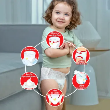 Fralda Infantil Pampers Premium Care Pants Tamanho XXXG com 54 Fraldas