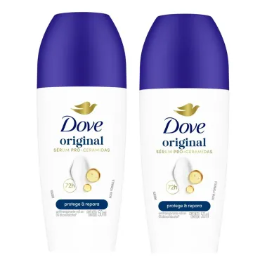 Desodorante Dove Original Roll-on Antitranspirante 72h 50% de Desconto na Segunda Unidade com 2 Unidades de 50ml cada