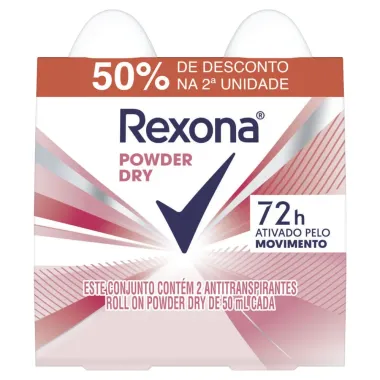 Desodorante Rexona Roll On Powder Dry 2 Unidades De 50ml