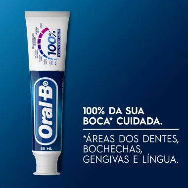 Creme Dental Oral-B 100% com Fl&uacute;or com 3 Unidades de 70g cada