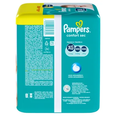 Fralda Infantil Pampers Confort Sec Tamanho XG Com 54 Fraldas