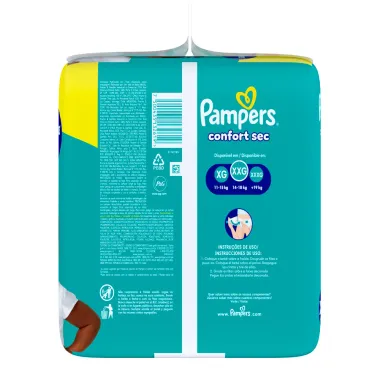 Fralda Infantil Pampers Confort Sec Tamanho XXG Leve Mais Por Menos com 56 Fraldas