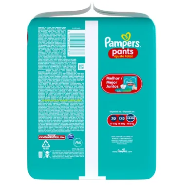 Fralda Infantil Pampers Pants Ajuste Total Tamanho XXXG com 54 Fraldas