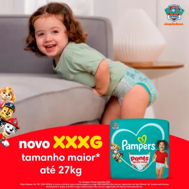 Fralda Pampers Pants Ajuste Total Tamanho XXXG 54 Unidades Descart&aacute;veis