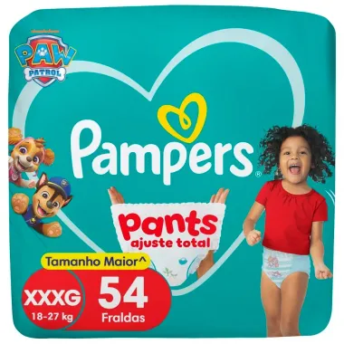 Fralda Pampers Pants Ajuste Total Tamanho XXXG 54 Unidades Descart&aacute;veis