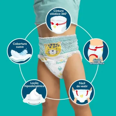 Fralda Infantil Pampers  Pacote Econômico Pants Ajuste Total XXXG com 70 Unidades