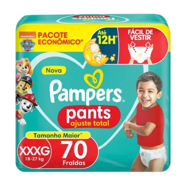 Fralda Pampers Pants Ajuste Total tamanho XXXG com 70 Unidades Descartáveis