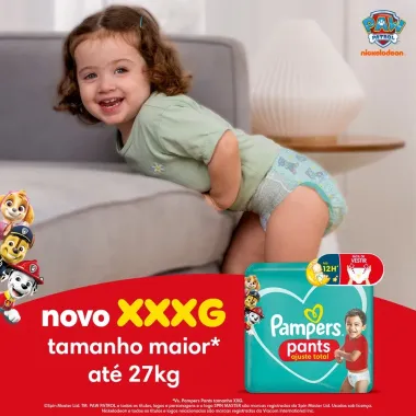 Fralda Pampers Pants Ajuste Total tamanho XXXG com 70 Unidades Descartáveis