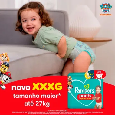 Fralda Pampers Pants Ajuste Total tamanho XXXG com 70 Unidades Descart&aacute;veis