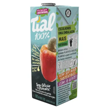 Suco Tial 100% Sabor Pera e Caju  Caixa 1 Litro