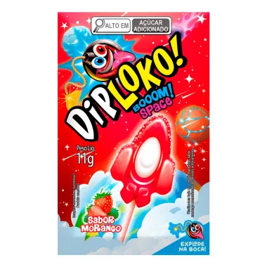 Pirulito DipLoko Boom Space Sabores Sortidos 11g