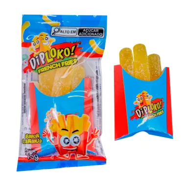Bala de Gelatina Diploko French Fries Batata Frita Sabor Laranja 15g