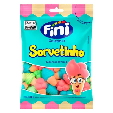 Bala de Gelatina Fini Sorvetinho Sabores Sortidos 90g