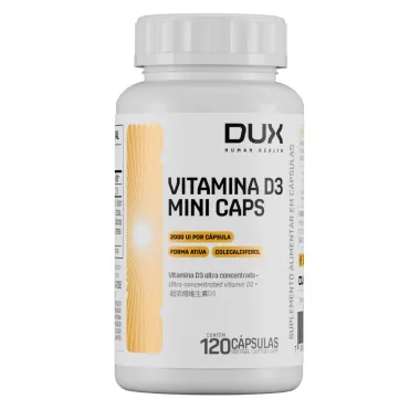 Vitamina D3 Dux Human 2000UI com 120 Mini Capsulas Softgel