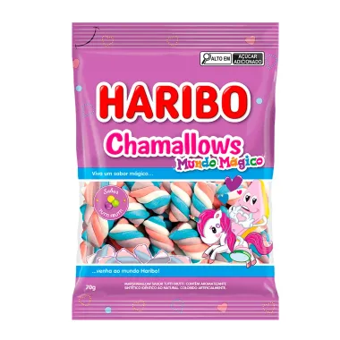 Balas Haribo Chamallows Mundo Mágico Sabor Tutti Frutti 70g