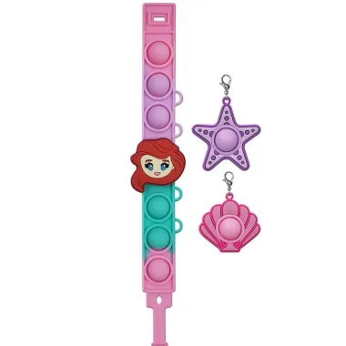 Pulseira Pop It Toyng Disney Princesa com Pingentes Pop It +4