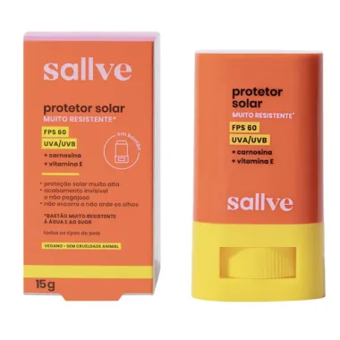 Protetor Solar Muito Resistente Sallve Bastão FPS 60 15g