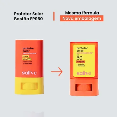 Protetor Solar Muito Resistente Sallve Bast&atilde;o FPS 60 15g