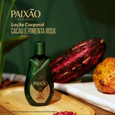 Loção Hidratante Paixão Cacau e Pimenta Rosa com Óleo de Amêndoas 200ml