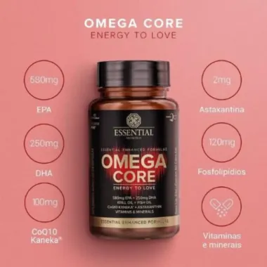 Ômega Core Essential Nutrition Energy to Love com 60 Capsulas