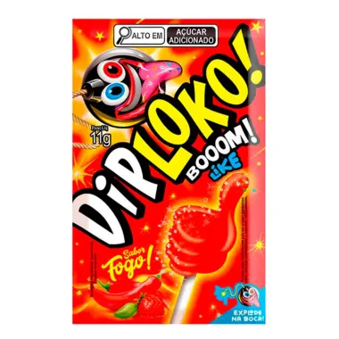 Pirulito DipLoko Booom Like Sabor Fogo 11g