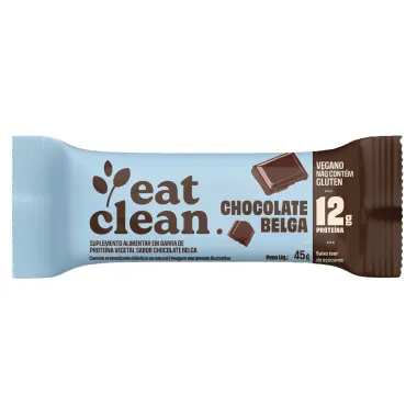 Barra de Proteína Vegetal Eat Clean com 12g de Proteína Sabor Chocolate Belga 45g