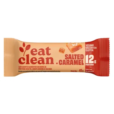 Barra de Proteína Vegetal Eat Clean com 12g de Proteína Sabor Salted Caramel 45g