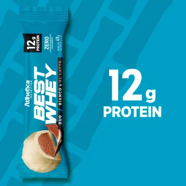 Barra de Proteína Best Whey Atlhetica Duo Sabor Bianco e Al Latte com 12g de Proteínas 49g
