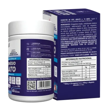 Di-Magn&eacute;sio Malato 950mg Health Labs com 60 C&aacute;psulas
