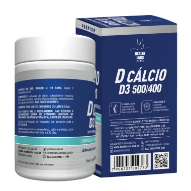 D C&aacute;lcio D3 500/400 Adulto 60 Comprimidos