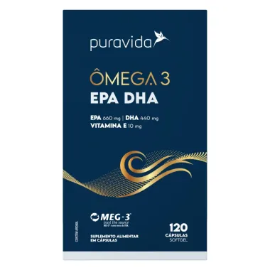 Ômega 3 Puravida EPA DHA com 60 Cápsulas