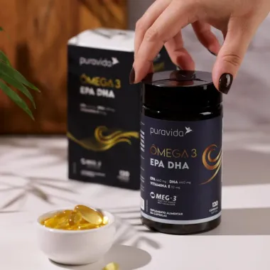 &Ocirc;mega 3 Puravida EPA DHA com 120 C&aacute;psulas Softgel