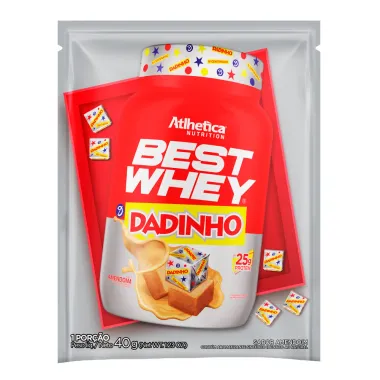 Best Whey Protein Atlhetica Nutrition Dadinho com 25g de Proteína Sabor Amendoim Sachê 40g