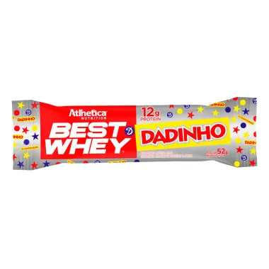 Barra de Proteína Best Whey Dadinho Atlhetica Nutrition Sabor Amendoim com 12g de Proteínas 52g