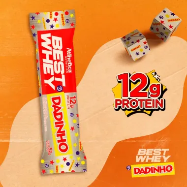 Barra de Proteína Best Whey Dadinho Atlhetica Nutrition Sabor Amendoim com 12g de Proteínas 52g