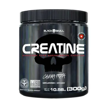 Creatina Black Skull Creatine Caveira Preta Sem Sabor 300g