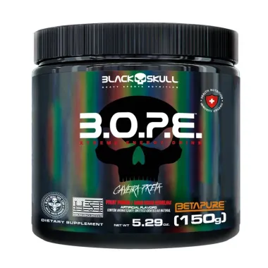 Pré Treino Black Skull B.O.P.E. Caveira Preta Frutas Vermelhas 150g