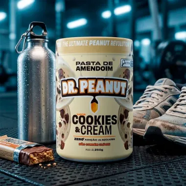 Pasta de Amendoim Dr Peanut Cookies e Cream Zero Adi&ccedil;&atilde;o de A&ccedil;&uacute;car 250g