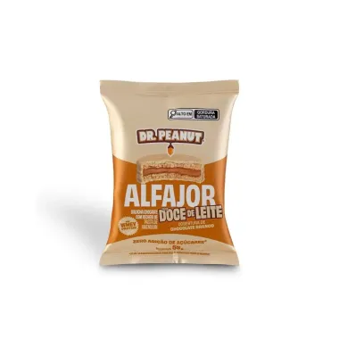 Alfajor Dr. Peanut sabor Doce de Leite com Cobertura de Chocolate Branco 55g