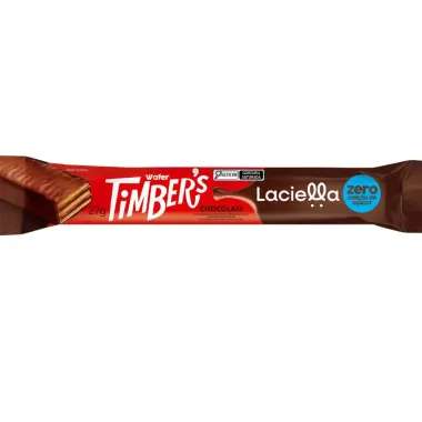 Wafer Timbers Laciella Chocolate Zero Adição de Açucares 27g