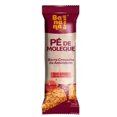 Barra Nuts Banana Brasil Amendoim Crocante Pé de Moleque 20g