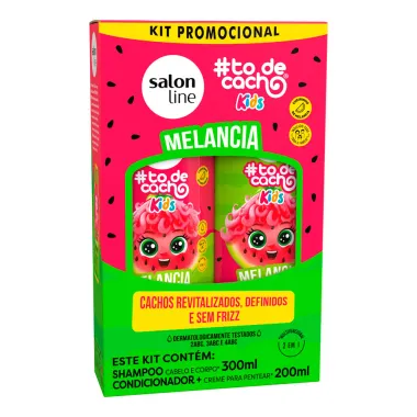 Kit Salon Line To de Cacho Kids Melancia Shampoo 300ml e Condicionador 200ml