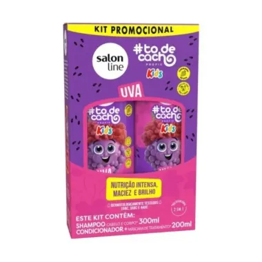 Kit Salon Line To de Cacho Kids Uva Shampoo 300ml e Condicionador 200ml