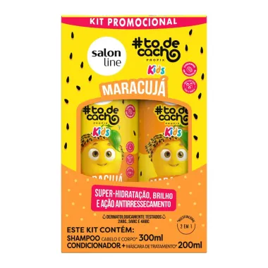 Kit Salon Line To de Cacho Kids Maracujá Shampoo 300ml e Condicionador 200ml