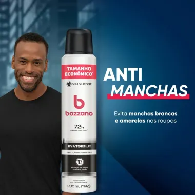 Desodorante Bozzano Invisible Aerossol Antitranspirante Masculino 200ml